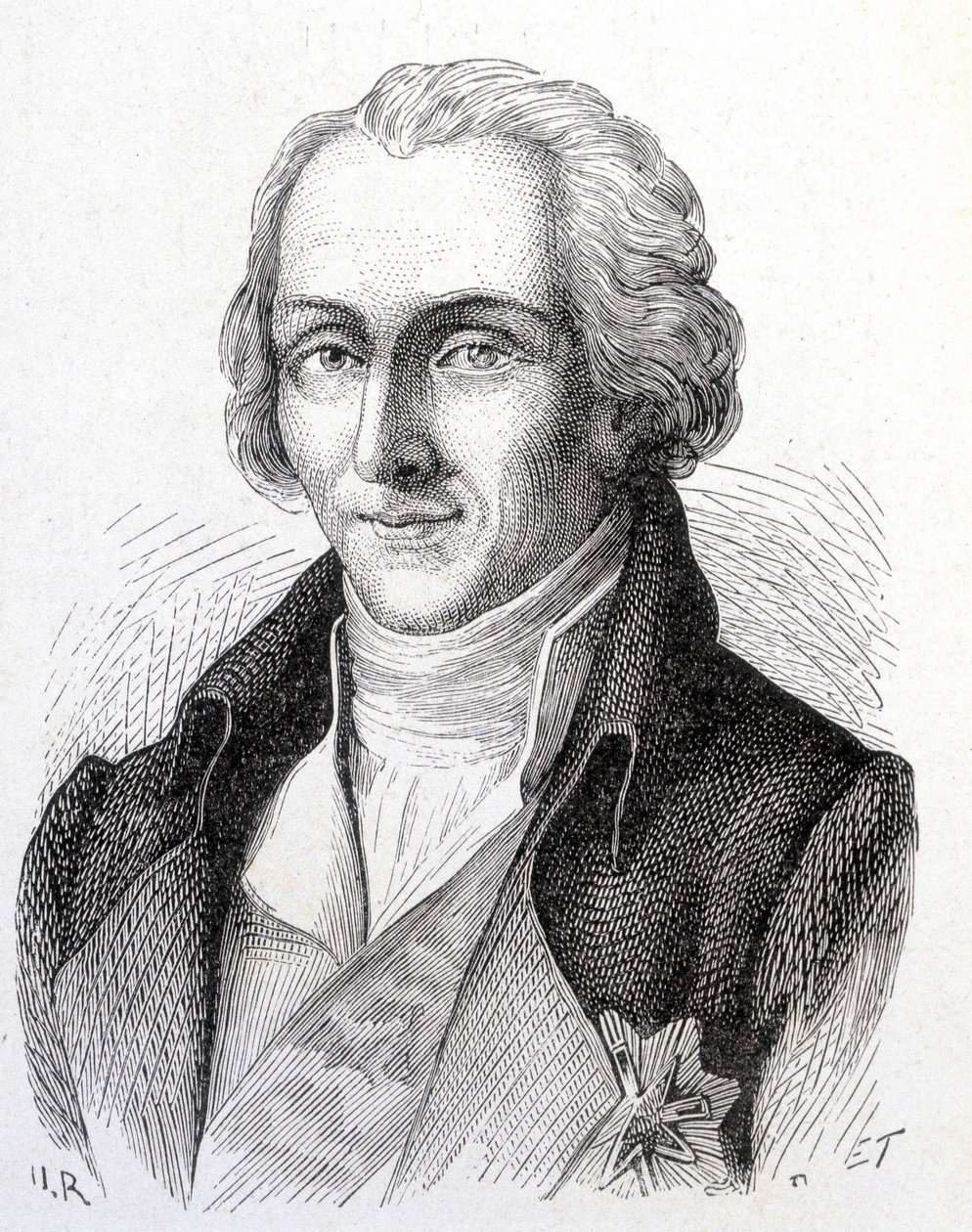 Portrait of Benjamin de Rumford, American physicist (1753 - 1814) - in Album of Science; illustrious scientists; Great discoveries 1896 by French School