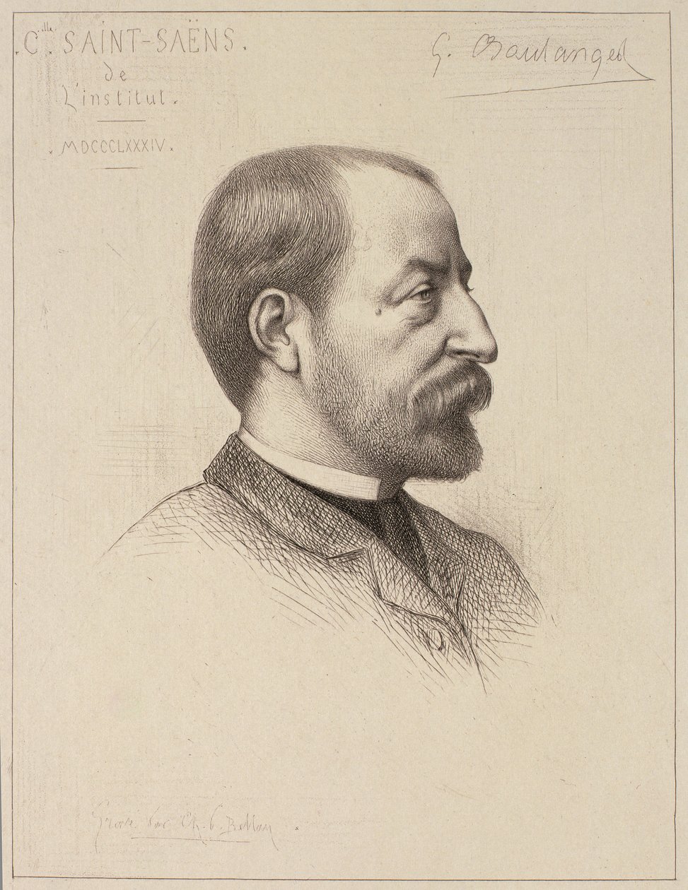 Portrait of Camille Saint-Saens (1835-1921) by French School