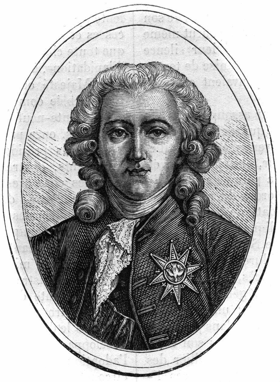 Portrait of Charles Alexandre de Calonne, French politician under Louis XVI (1734-1802), financial controller. Engraving in “Histoire des Papes-Rois-Queen and Empereurs a travers les centuries” by Maurice Lachatre by French School