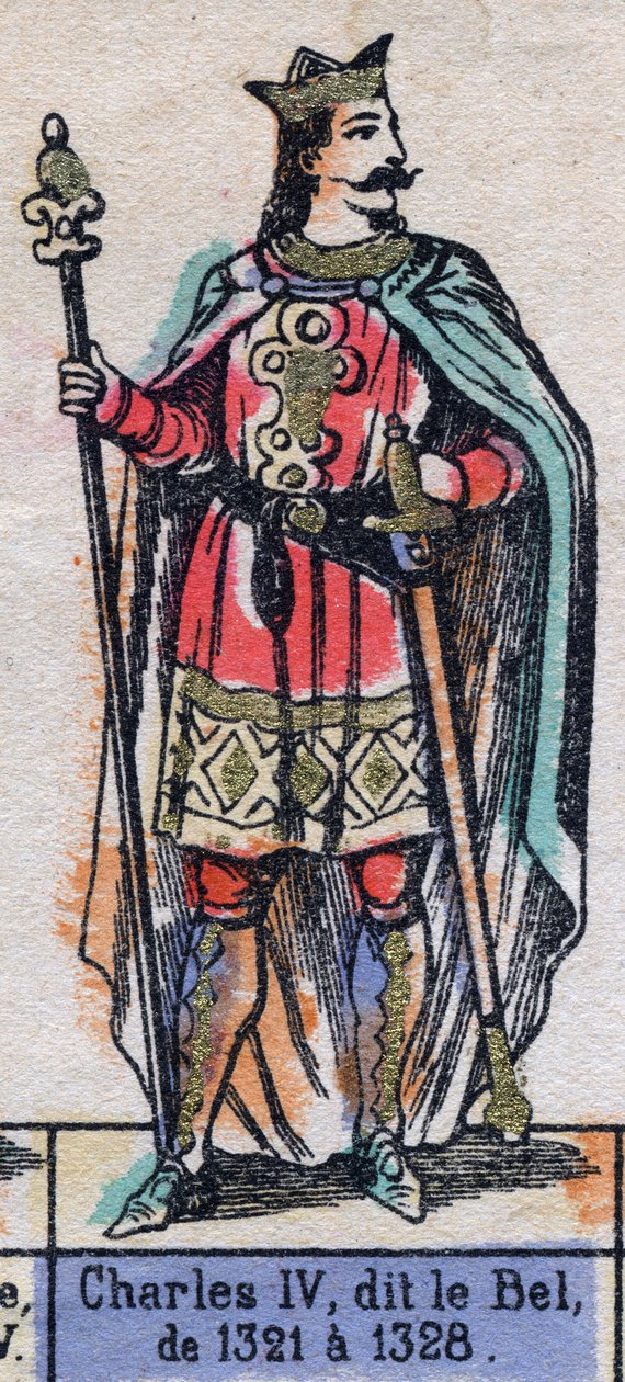 Portrait of Charles IV of France, known as Charles the Bel. Illustration late 19th century by French School