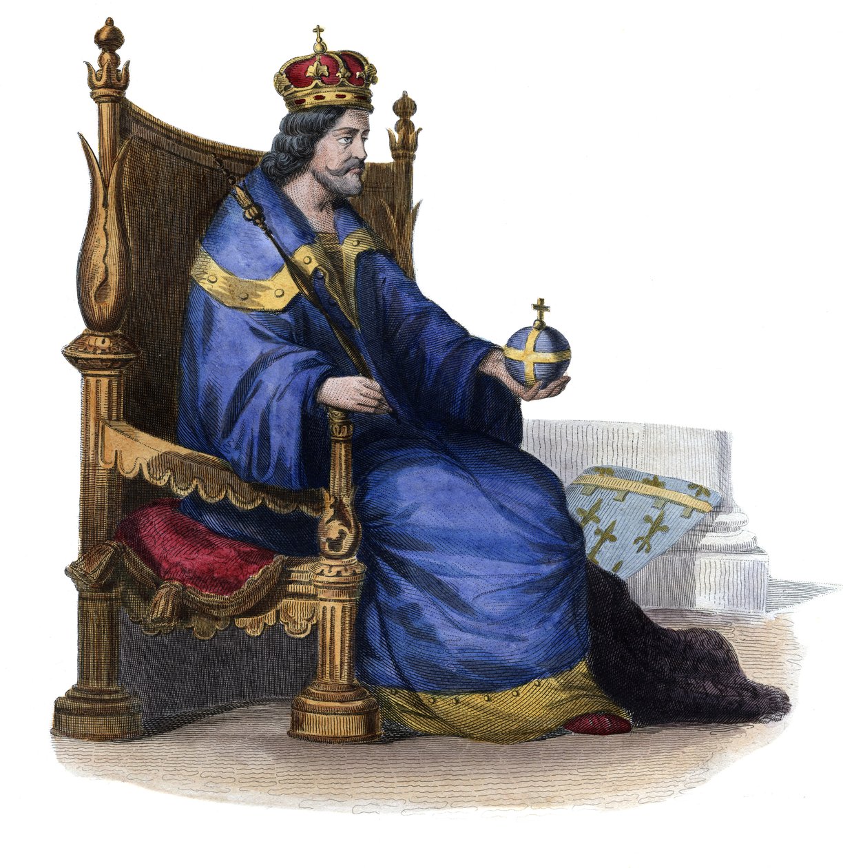 Portrait of Charles I of Naples (Charles of Anjou) (1227-1285), King of Sicily by French School