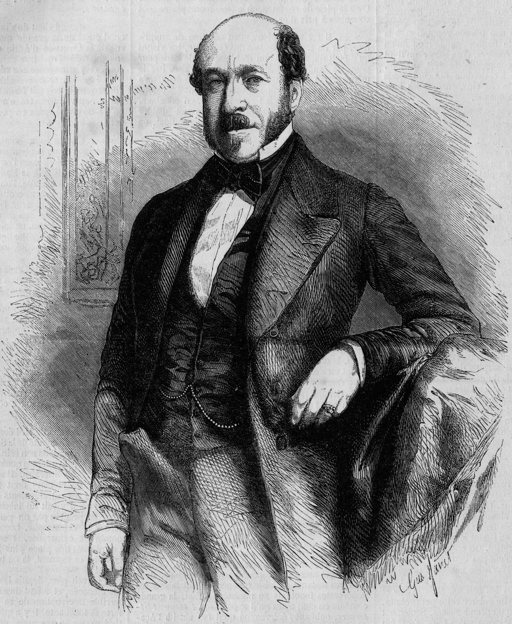 Portrait of Charles de Morny (1811-1866), French Politician, President of the Corps Legislatif under the Second Empire. Engraving in Le Monde Illustré n°33 of 28 November 1857 by French School