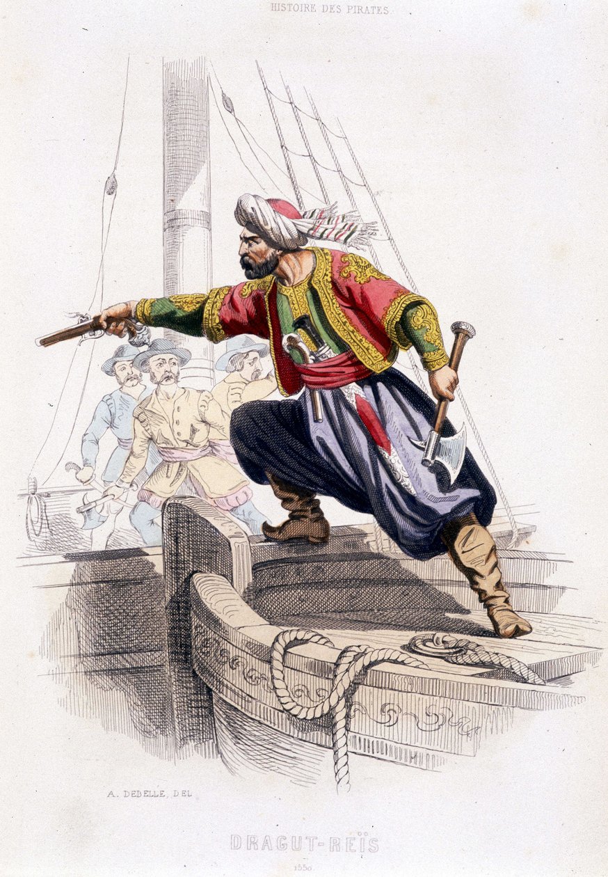 Portrait of Dragut - Reïs, Turkish pirate of the 16th century, from 