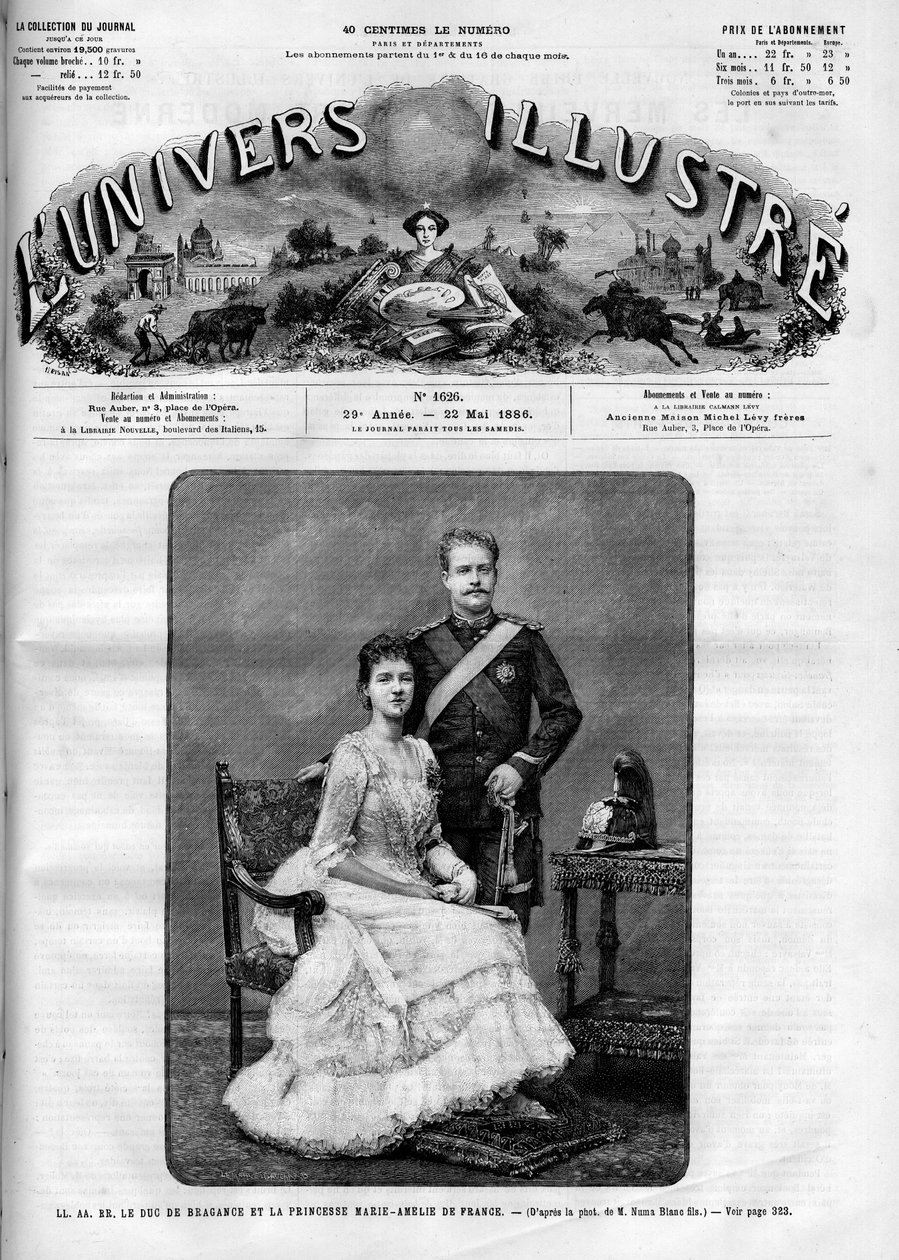 Portrait of Duke Charles Ferdinand of Braganza (1863-1908) and Princess of France Marie Amelie d
