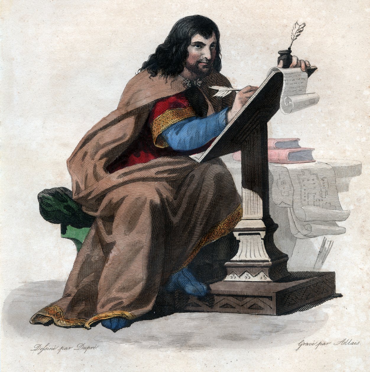 Portrait of Einhard, Frankish scholar and courtier by French School