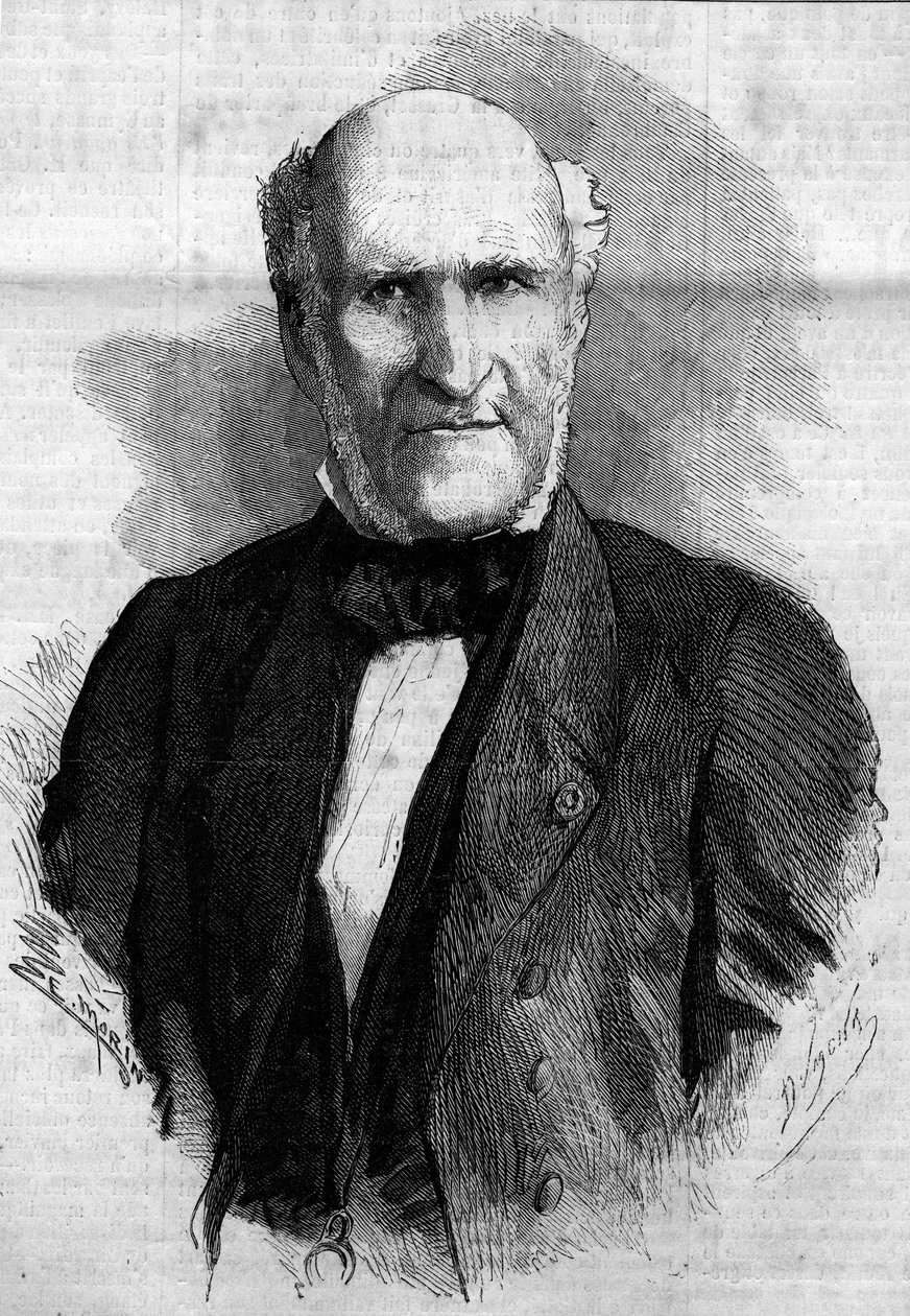 Portrait of Elie Duke of Decazes and Glucksberg (1780-1860), French Lawyer and Politician. Engraving in Le Monde Illustré, No. 186 of 3 November 1860 by French School