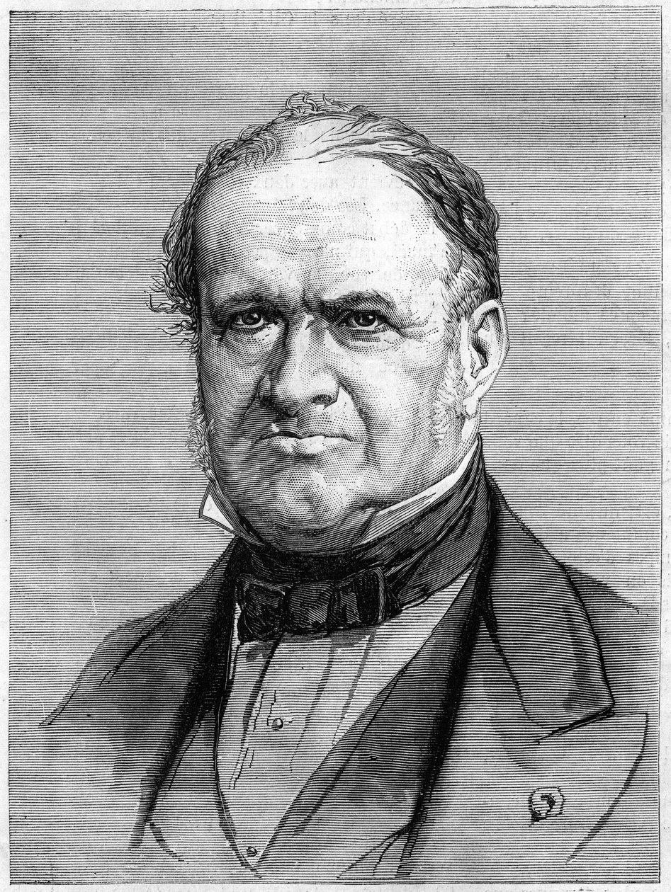 Portrait of Elie de Beaumont, French geologist. Engraving in Le Monde Illustré n°912 of October 3 by French School