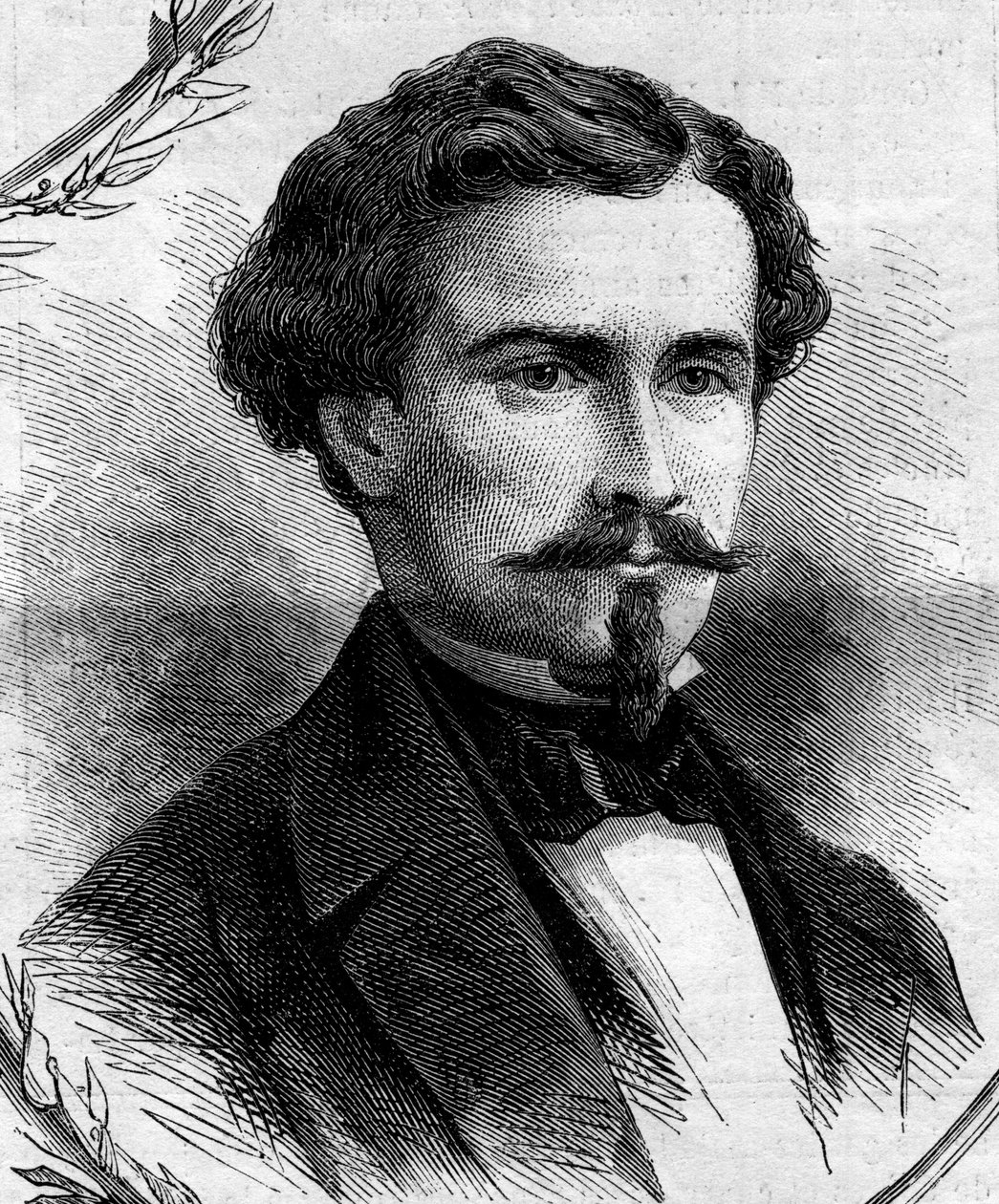 Portrait of Emile Keller (1828-1909), French politician. Engraving in 