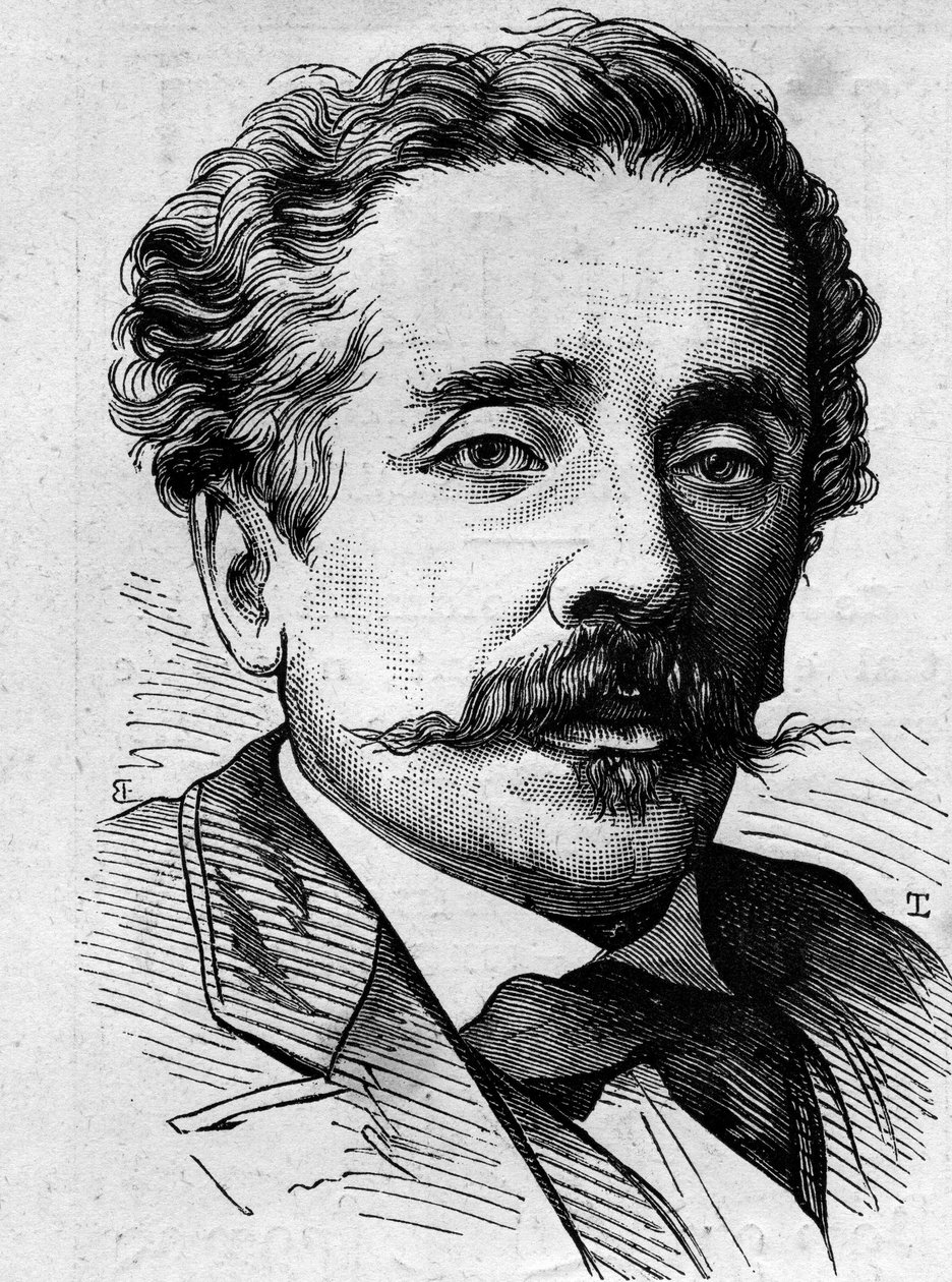 Portrait of Ernest Lacan (1829-1879), French journalist and writer. Engraving in Le Monde Illustré n°1141 of February 8 by French School