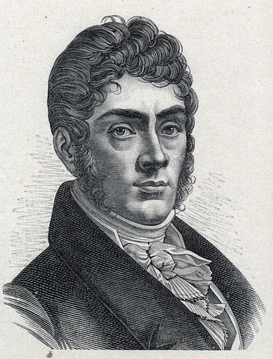 Portrait of Etienne Nicolas Mehul (1763-1817) French composer. Engraving from 1889. by French School