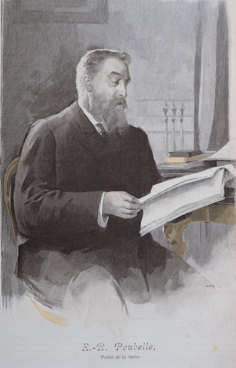 Portrait of Eugene Poubelle (1831-1907), from La Revue Illustree. 15th June 1893 by French School