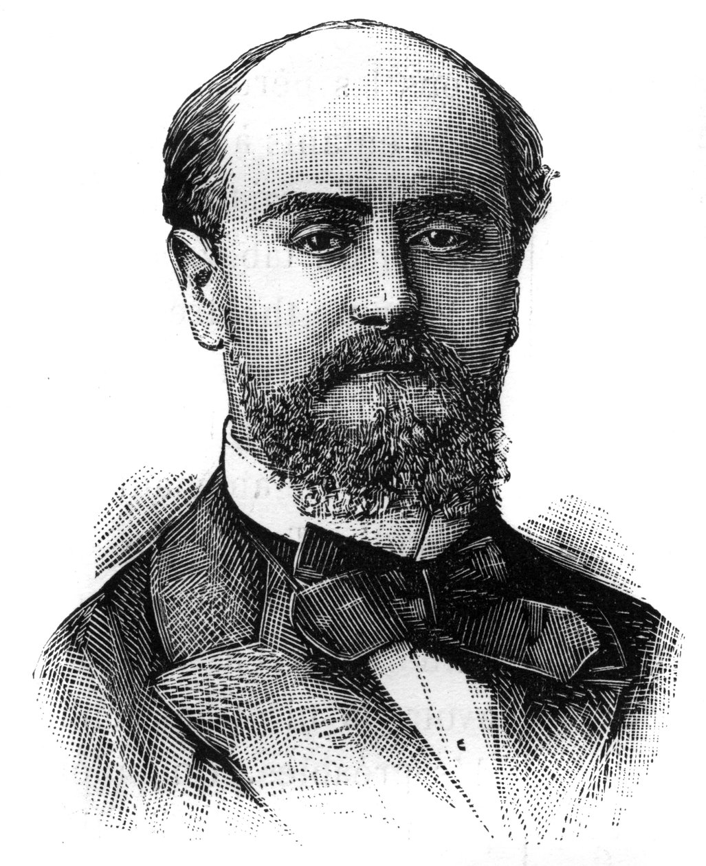 Portrait of Felix Granet, French politician. Engraving in 