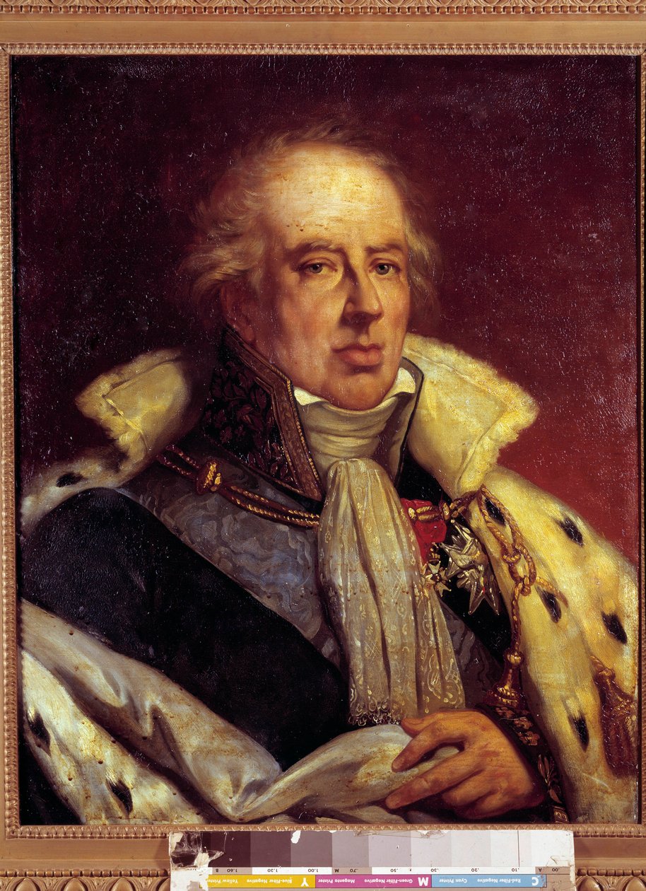 Portrait of Francois-Alexandre-Frederic, Duc de la Rochefoucauld Liancourt, economist (1747-1837) in costume of Pair de France under the Restoration. Versailles. Musee du Chateau by French School