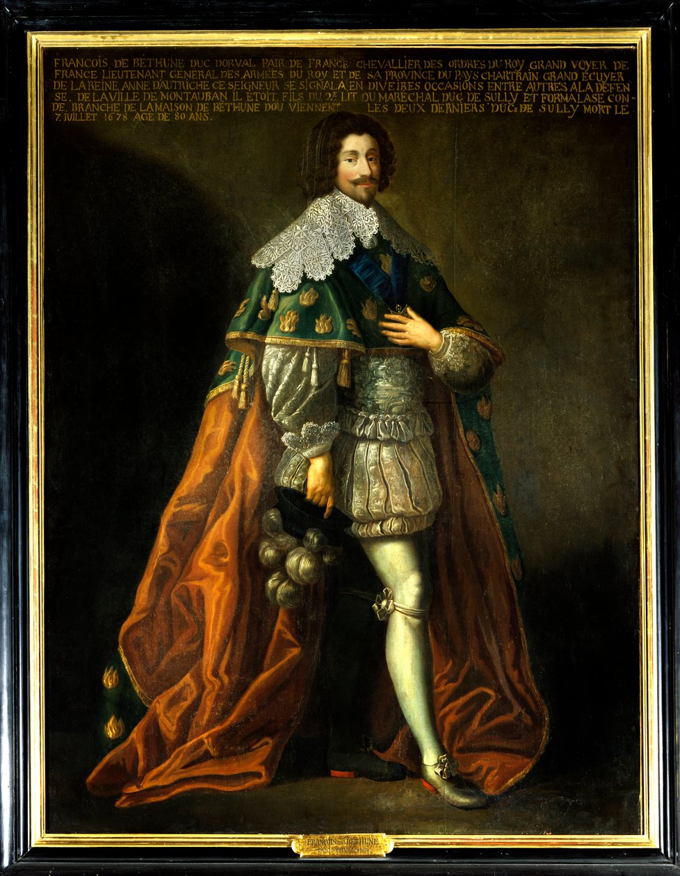 Portrait of Francois de Bethune, Duke of Orval, son of Maximilian of Bethune, Duke of Sully. Anonymous painting of the 17th century by French School