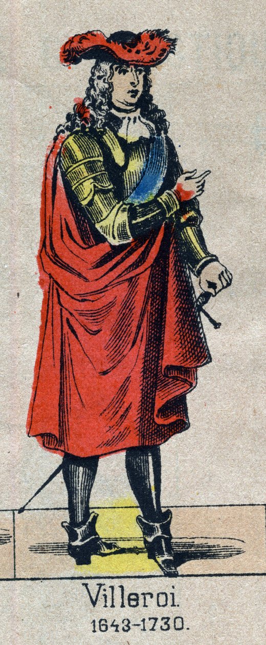 Portrait of Francois de Neufville, Duke of Villeroi, Marshal of France (1644-1730). Image of Epinal from the end of the 19th century by French School
