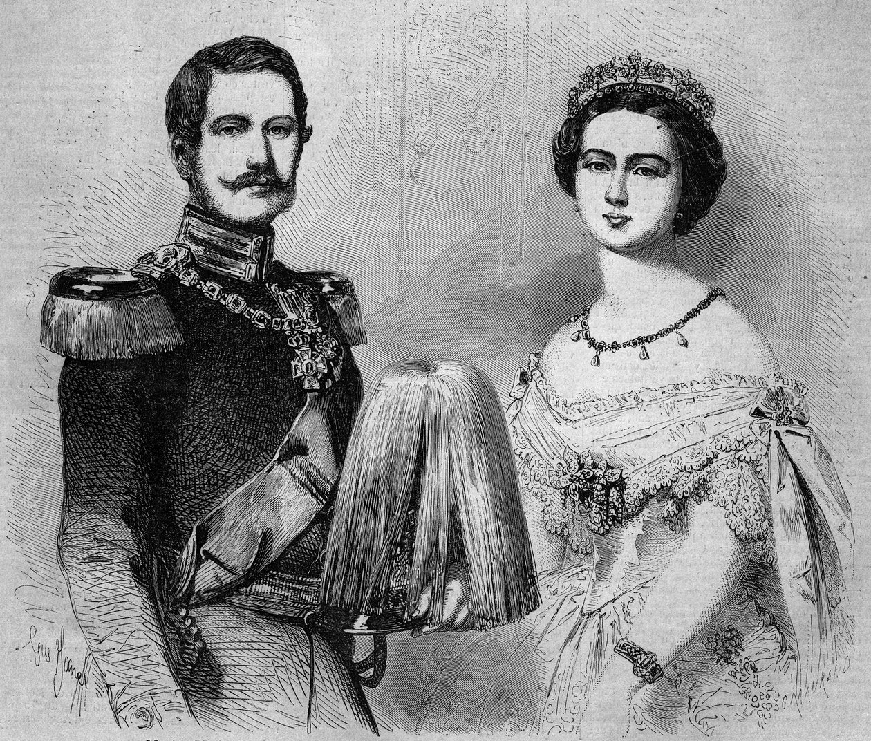 Portrait of Frederick William of Prussia and His Fiancée Princess Victoria of England by French School