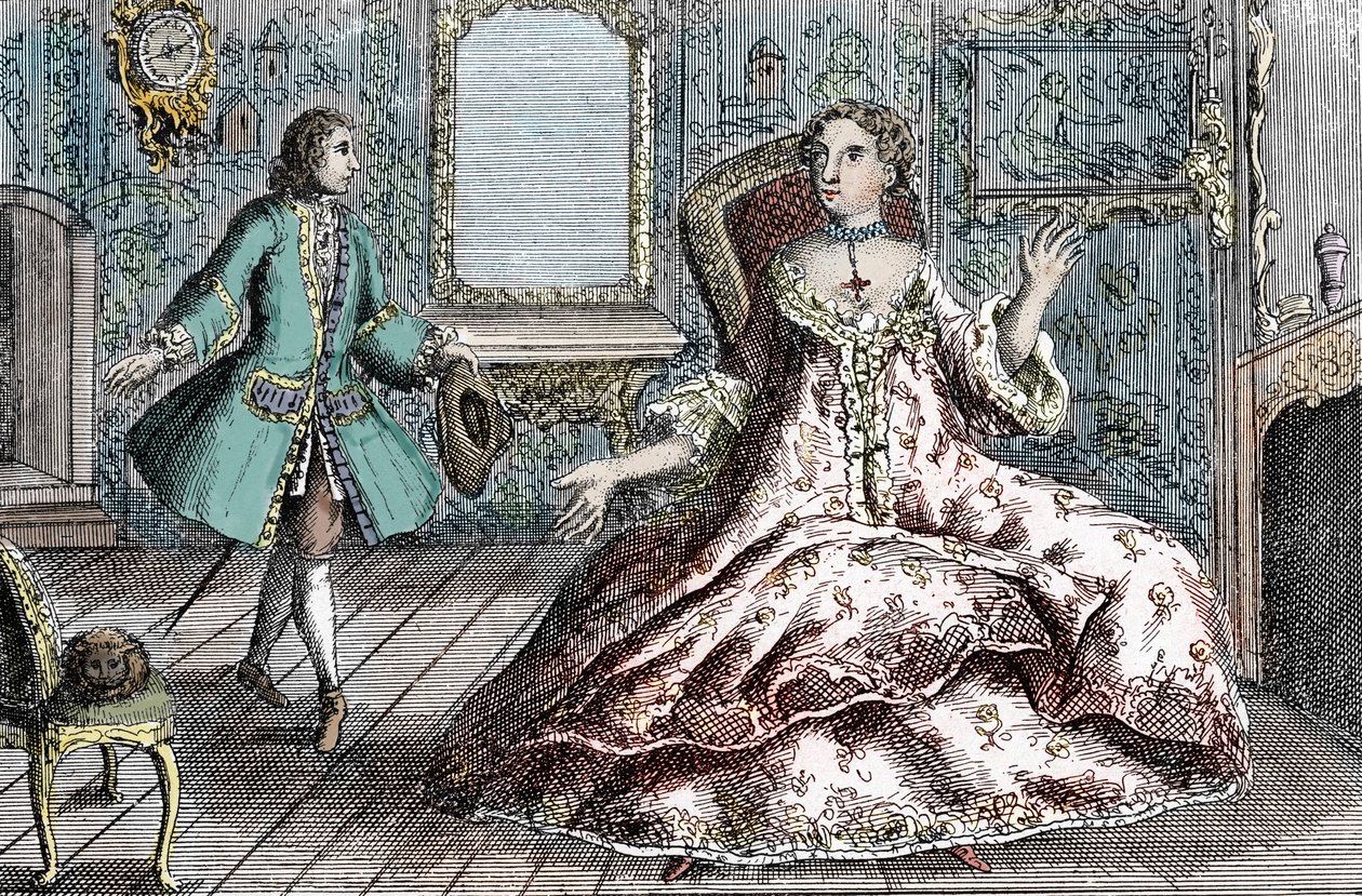 Portrait of French criminal Marie Catherine Taperet Lescombat and her lover Henri Mongeot by French School