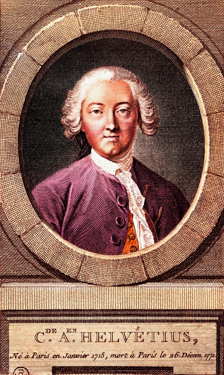 Portrait of French Philosopher Claude Adrien Helvetius (1715-1771), Engraving. 1772 by French School