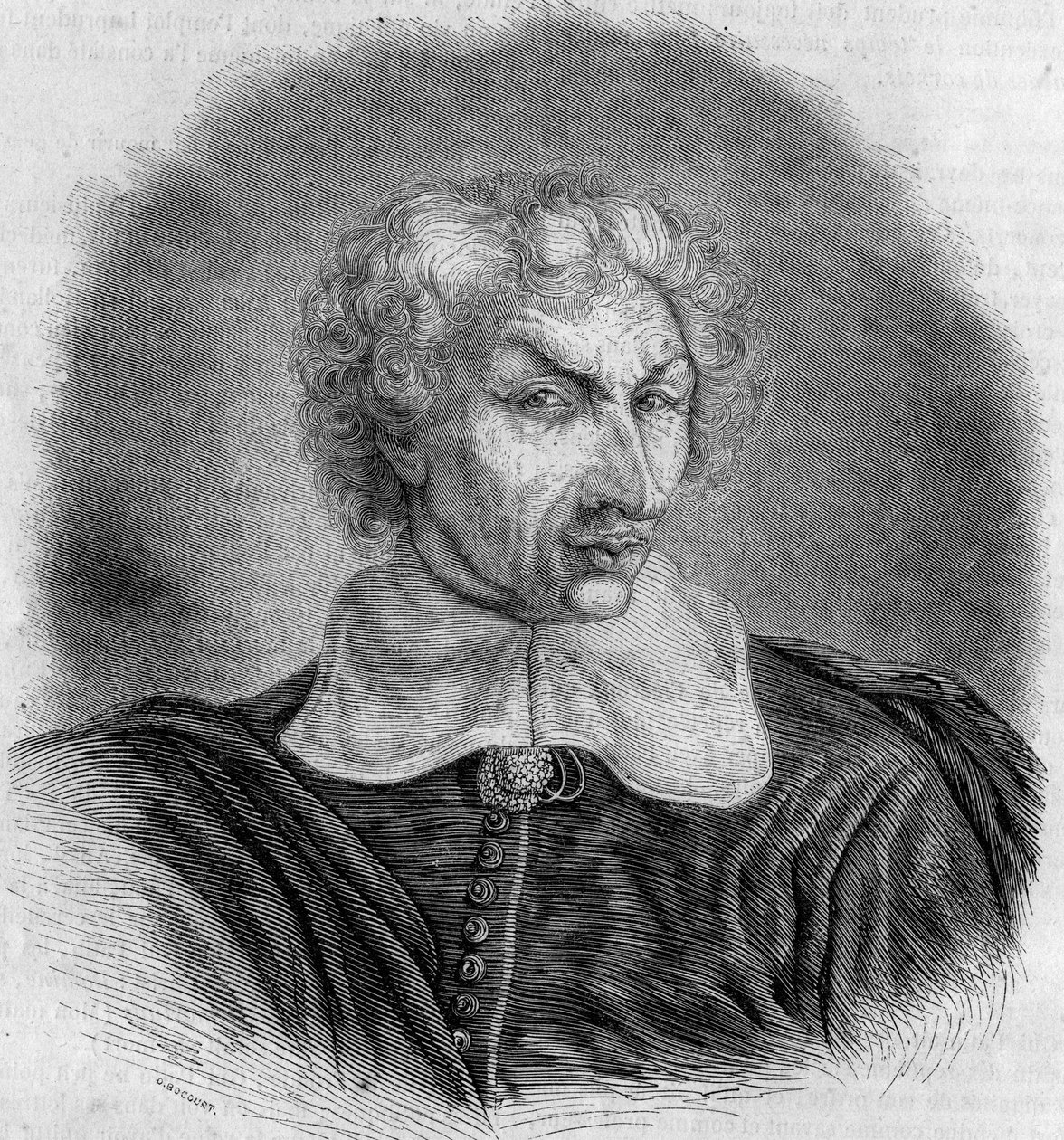 Portrait of Gui (Guy) Patin (1601-1672), French doctor and writer. Engraving by Bocour in 