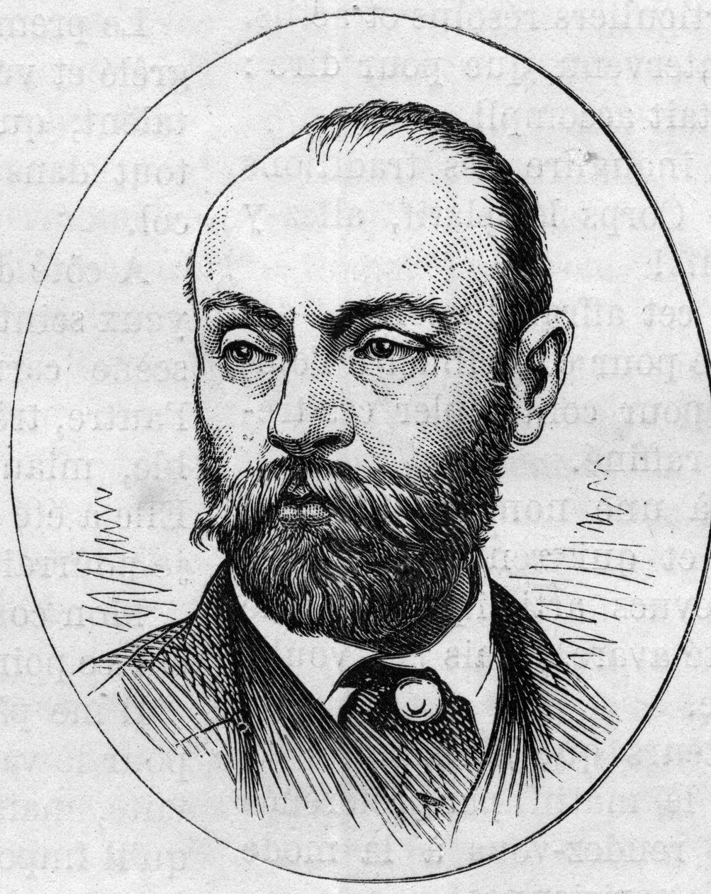 Portrait of Gustave Rodolphe Clarence Boulanger (1824-1888), French Painter. Engraving in 