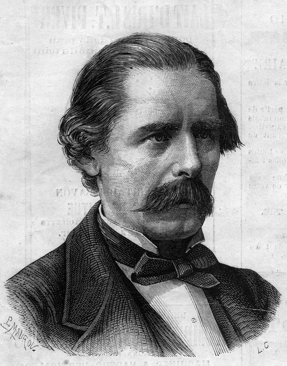 Portrait of Henry Thompson, English physician, surgeon of Napoleon III. Engraving in Le Monde Illustré n°825 of 1st February 1873. by French School