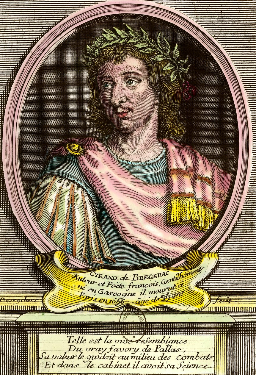 Portrait of Hercules Savinien by Cyrano de Bergerac by French School