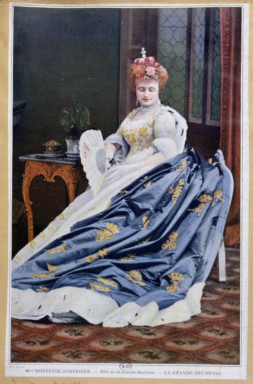 Portrait of Hortense Schneider (1833-1920) in the role of the Grand Duchess in La Grande Duchesse de Gerolstein by Jacques Offenbach c.1867 by French School