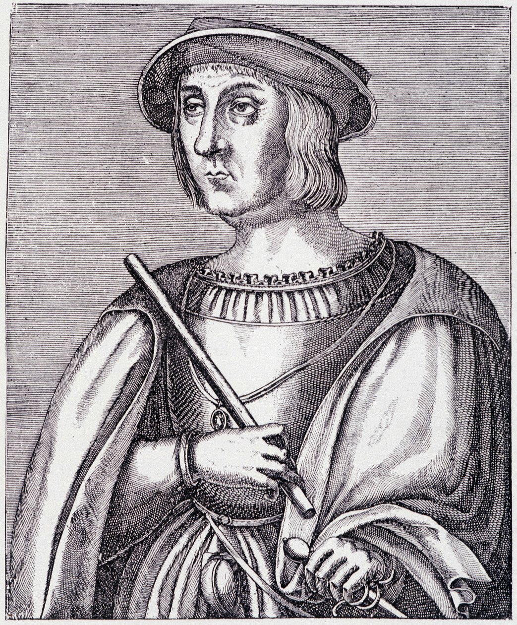Portrait of Jacques II de Chabannes (La Palice) engraving from Louis XII et Anne de Bretagne by Paul Lacroix by French School