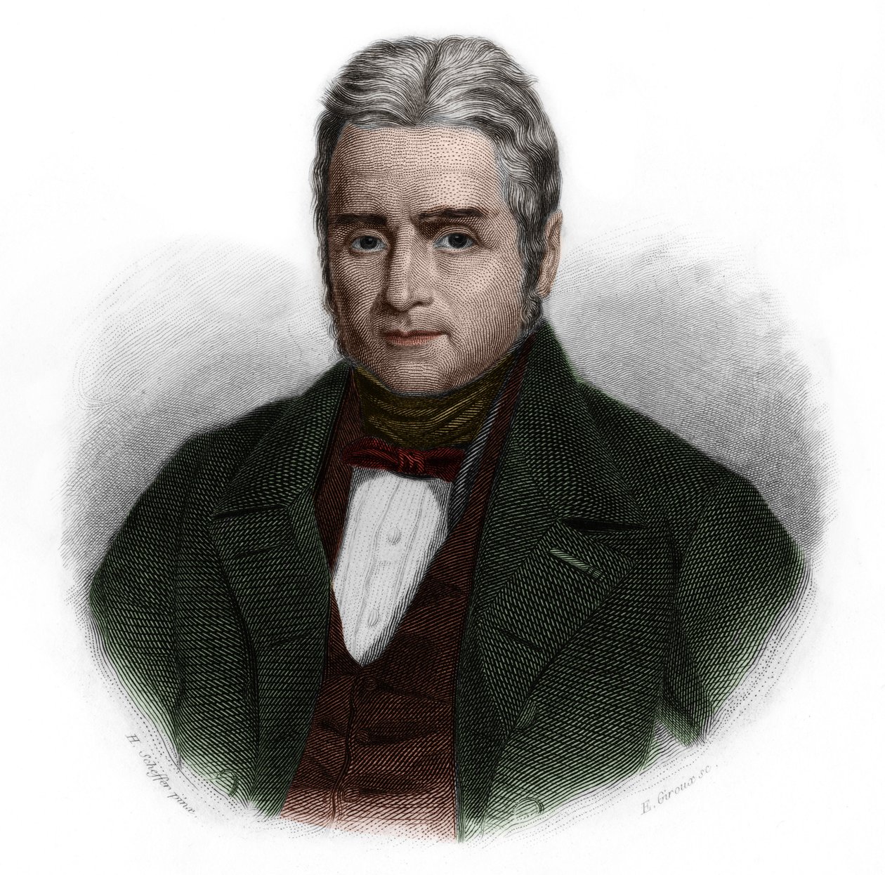 Portrait of Jacques Lafitte (1767-1844), French politician and banker. in Book of Speakers by Louis de Cormenin Timon. 1842. Private collection. by French School