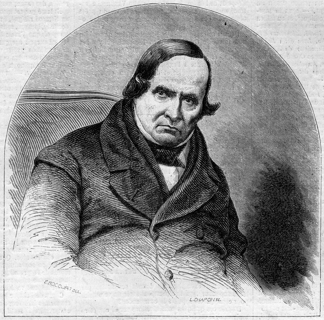 Portrait of Jean Baptiste Niccolini (1782-1861), Italian poet. Engraving in 