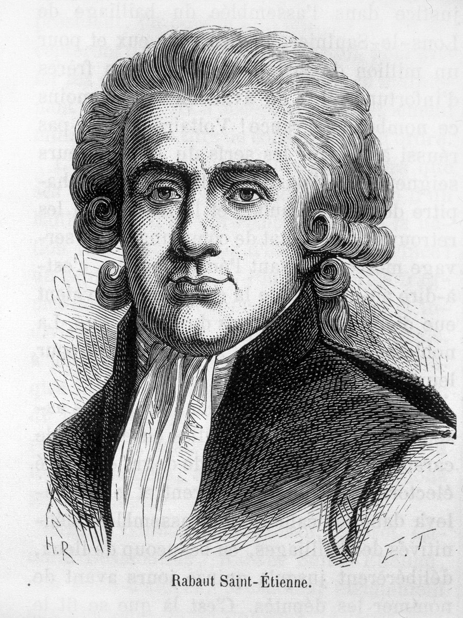 Portrait of Jean Paul Rabaut St Etienne, French politician (1743 - 1793), from 