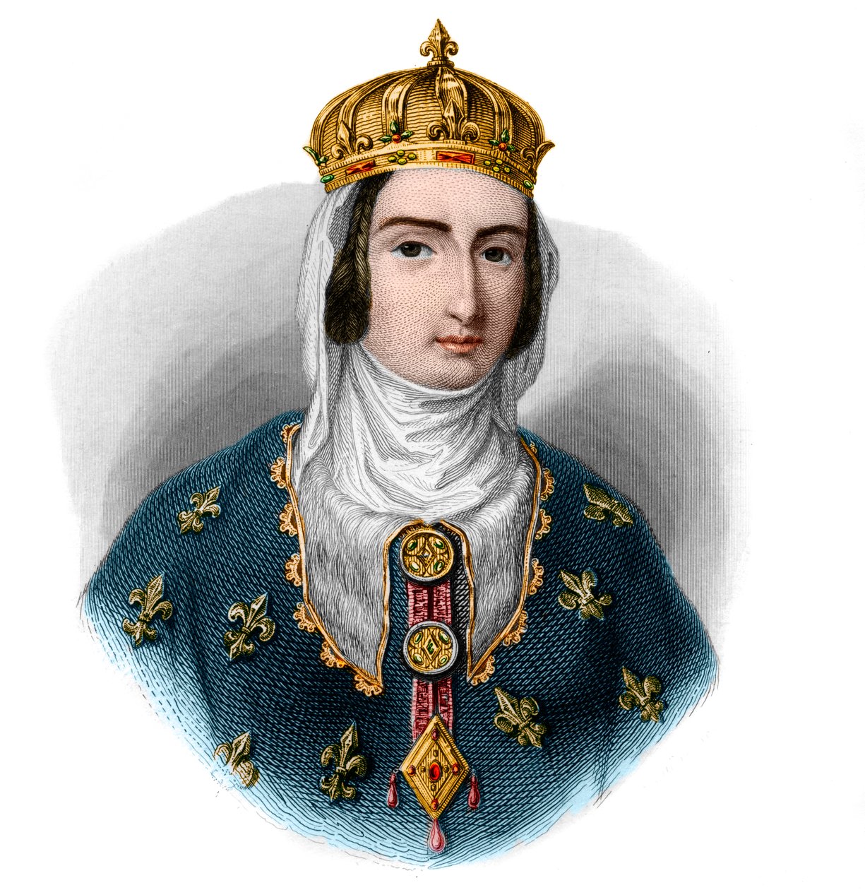 Portrait of Joan I of Navarre, queen regnant of Navarre and queen consort of France by French School
