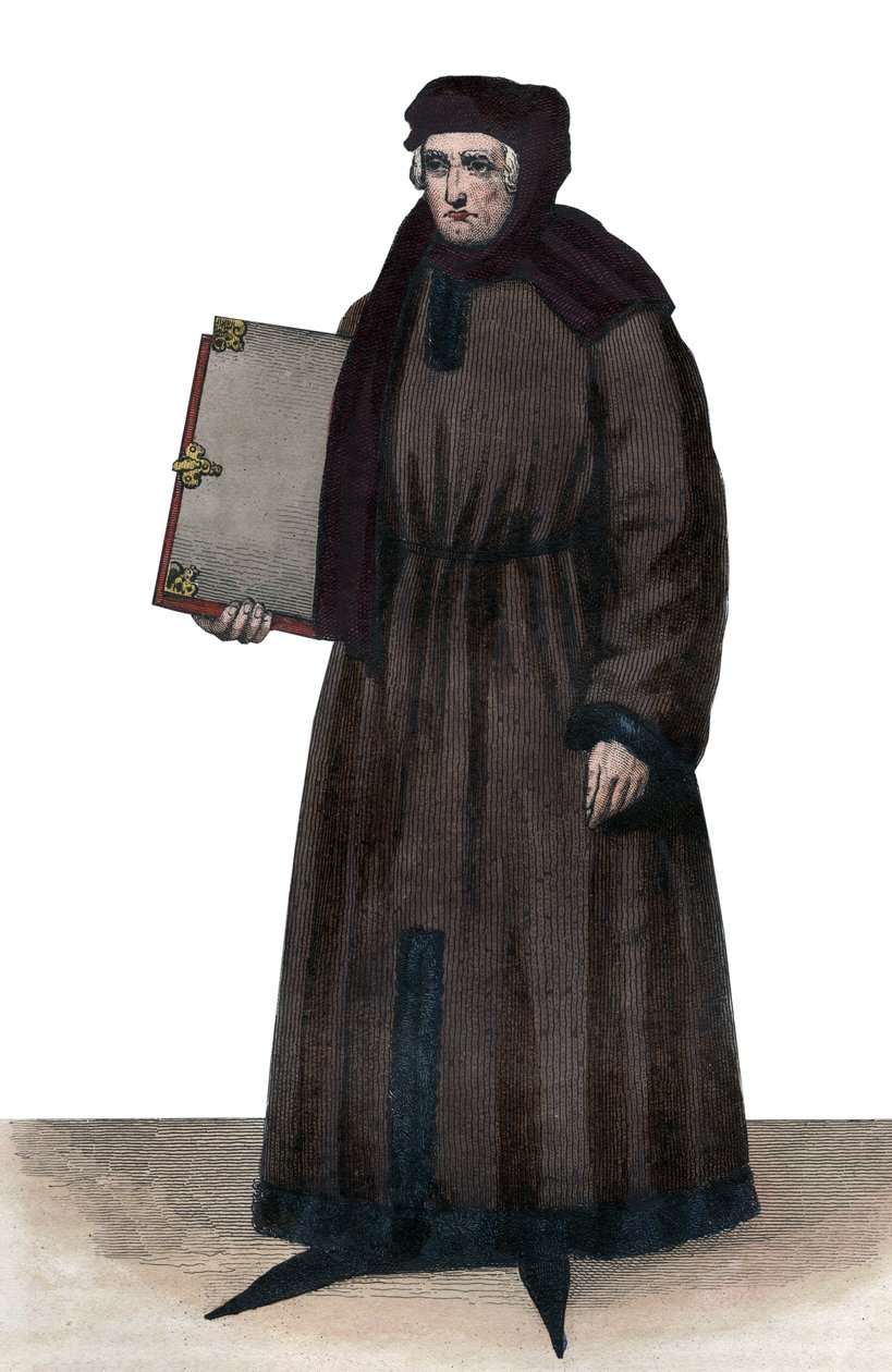 Portrait of John Froissart (1337-1404), French chronicler by French School