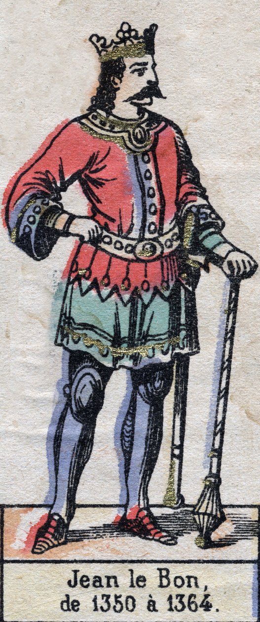 Portrait of John II of France, known as John the Good (1319-1364) (dynasty of the Capetians). Illustration late 19th century by French School