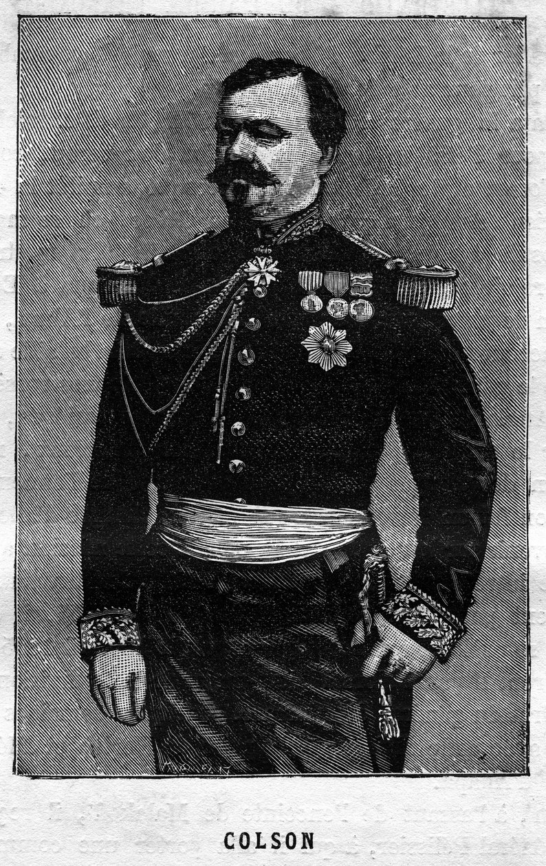 Portrait of Joseph Emile Colson (1821-1870), General Francais. Engraving in 