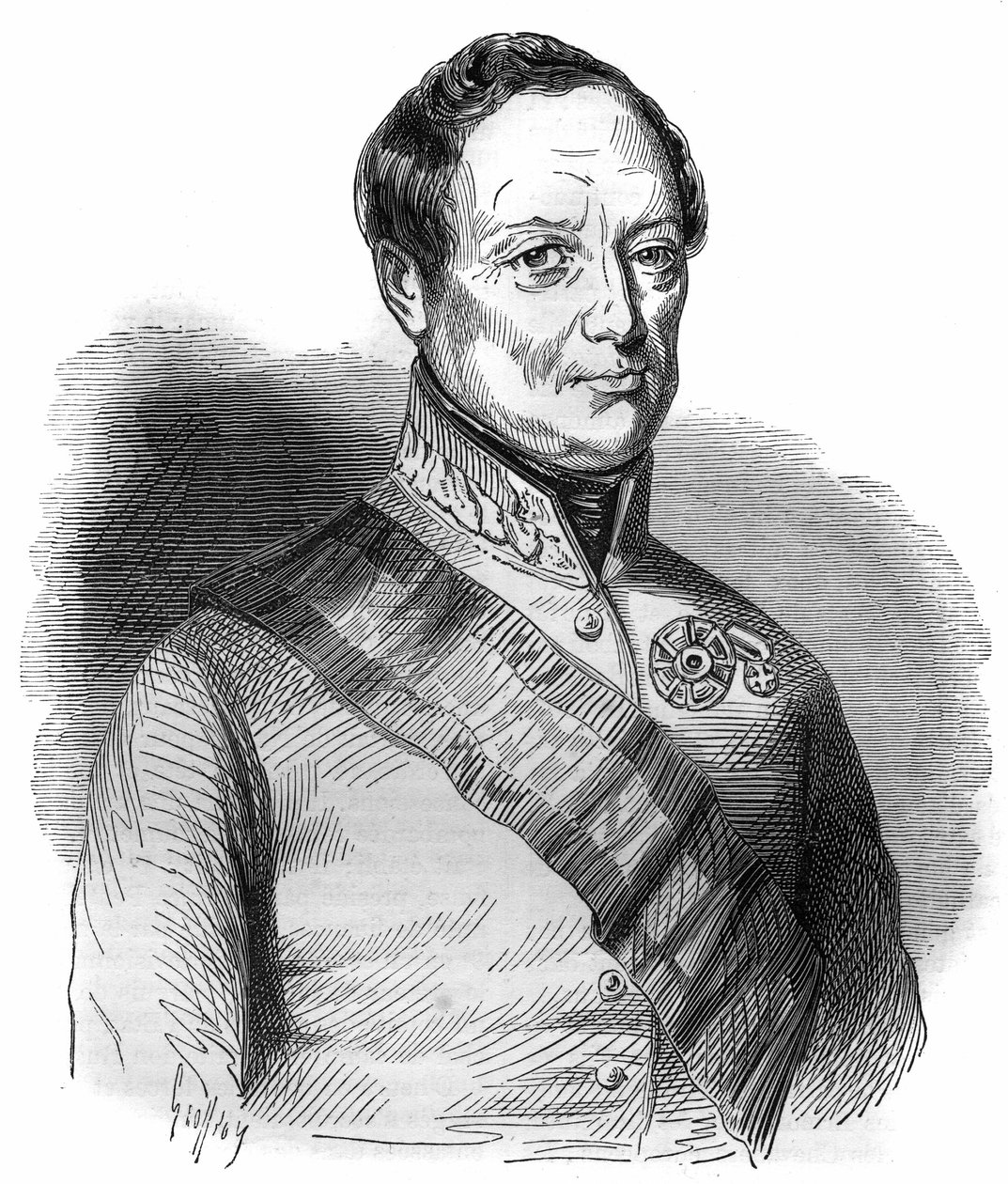 Portrait of Joseph Wenzel Radetzky von Radetz (or Count Joseph Radetzky (1766-1858) Austrian marshal. Engraving in “Histoire des papes-kings-queens-et-empereurs a travers les centuries” by Maurice Lachatre by French School