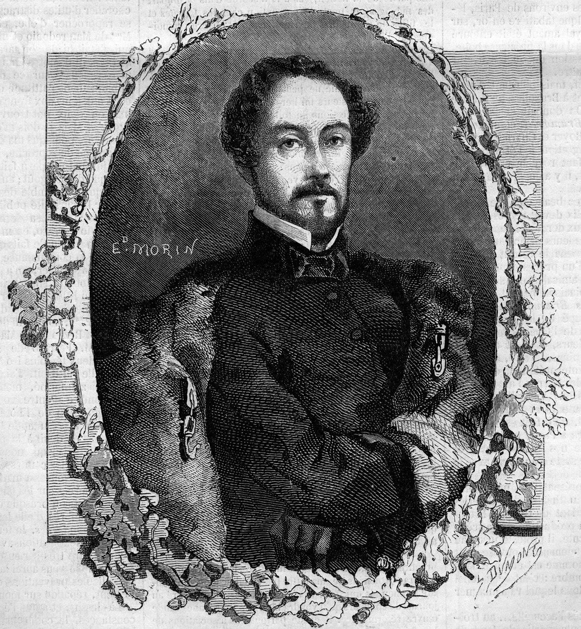 Portrait of Juan Prim y Prats, Count of Reus, Spanish general and politician. Engraving in 
