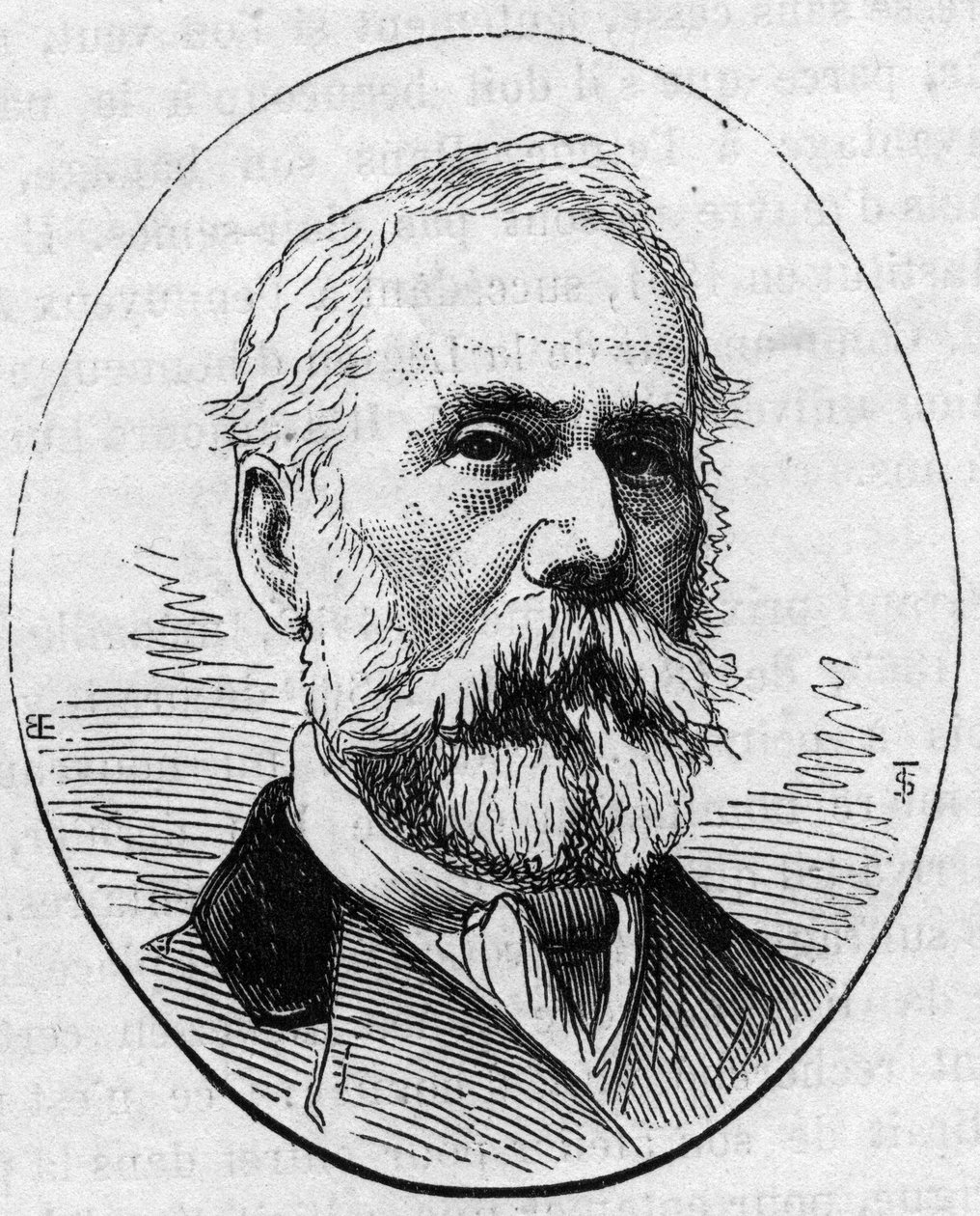 Portrait of Louis Francois (?) (1814-1888), French engraver. Engraving in Le Monde Illustré n°890 of 2 May 1874. by French School