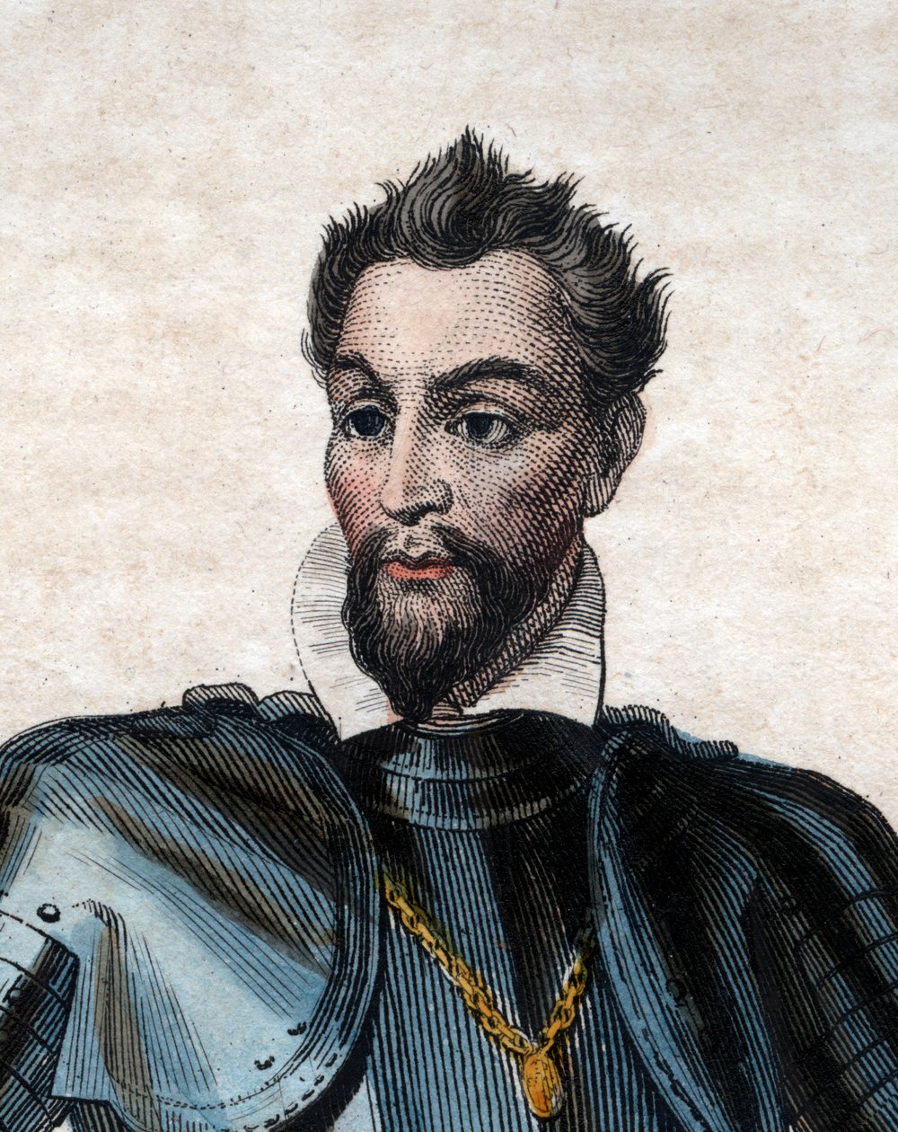 Portrait of Louis I de Bourbon, Prince of Conde (1530-1569), Huguenot leader and general by French School