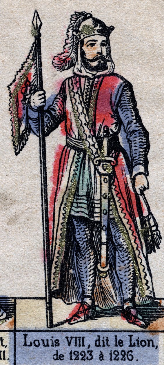 Portrait of Louis VIII of France known as the Lion (1187-1226) (Capetian dynasty). Illustration late 19th century by French School