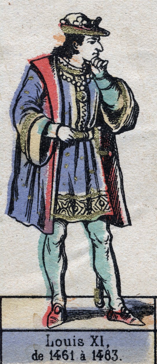 Portrait of Louis XI of France, known as the Prudent (1423-1483) (dynasty of the Capetians). Illustration late 19th century. by French School
