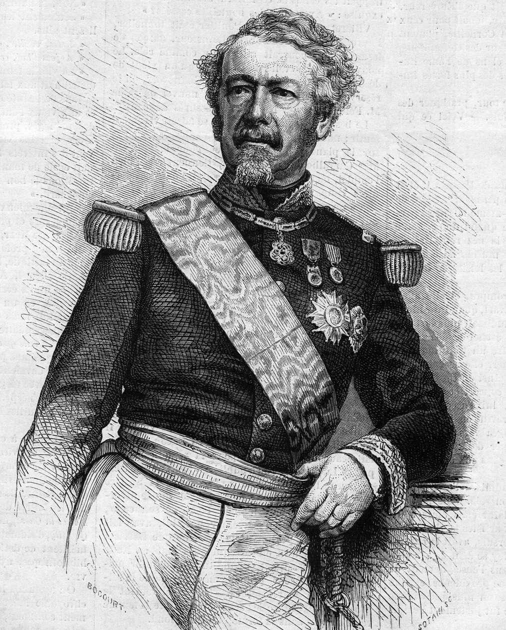 Portrait of Marechal Adolphe Niel (1802-1869), French soldier and politician (engraving in Le Monde Illustré) by French School