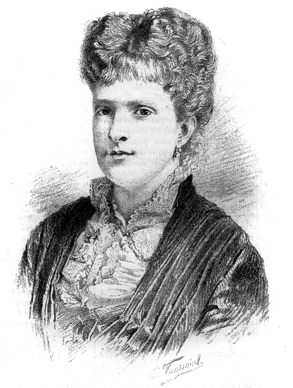 Portrait of Maria Pia, Queen of Portugal (1847-1911). Engraving in Le Monde Illustre, 22 May 1886 by French School