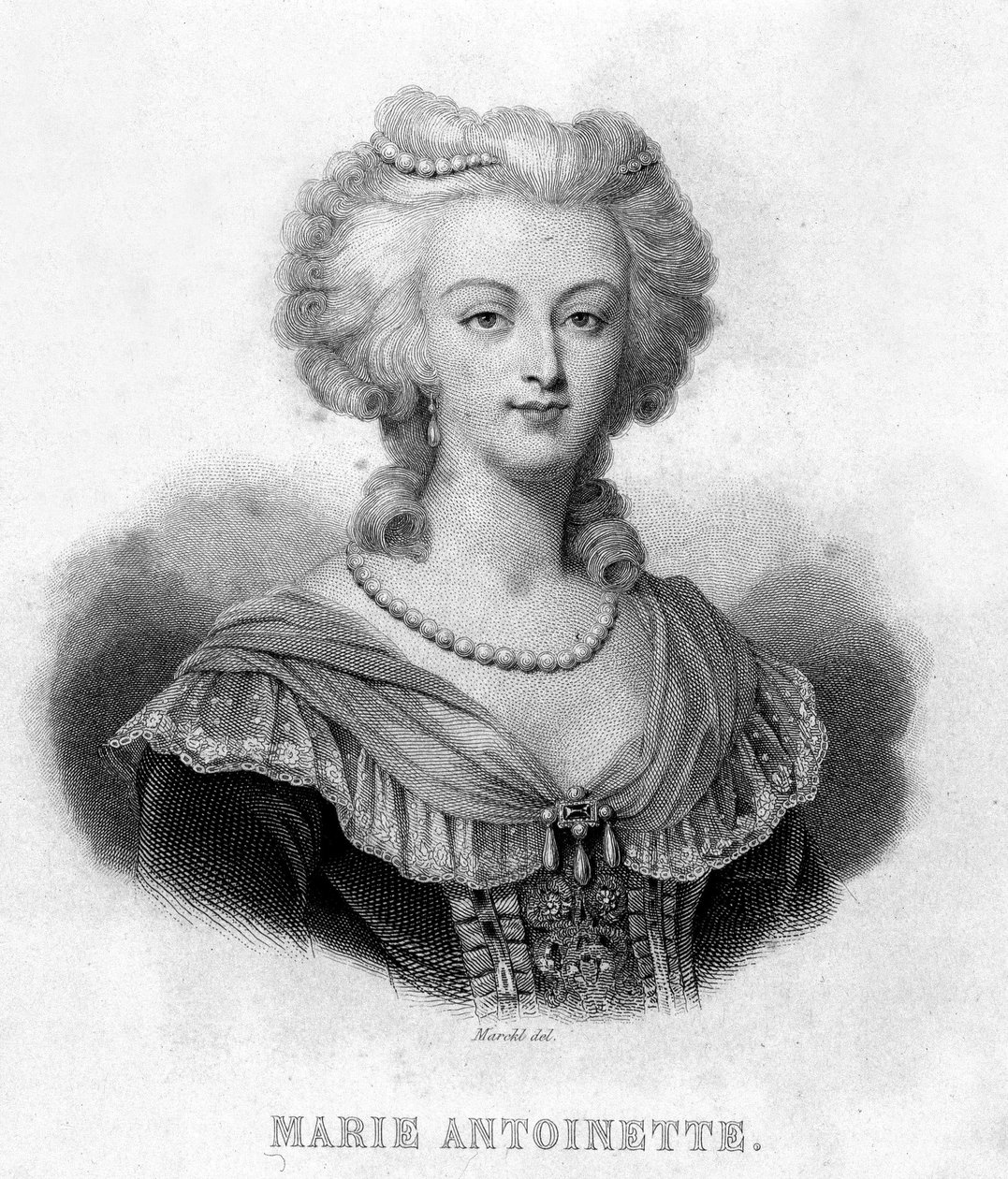 Portrait of Marie Antoinette (1755 - 1793) - in Revolution francaise by Thiers. 19th century by French School