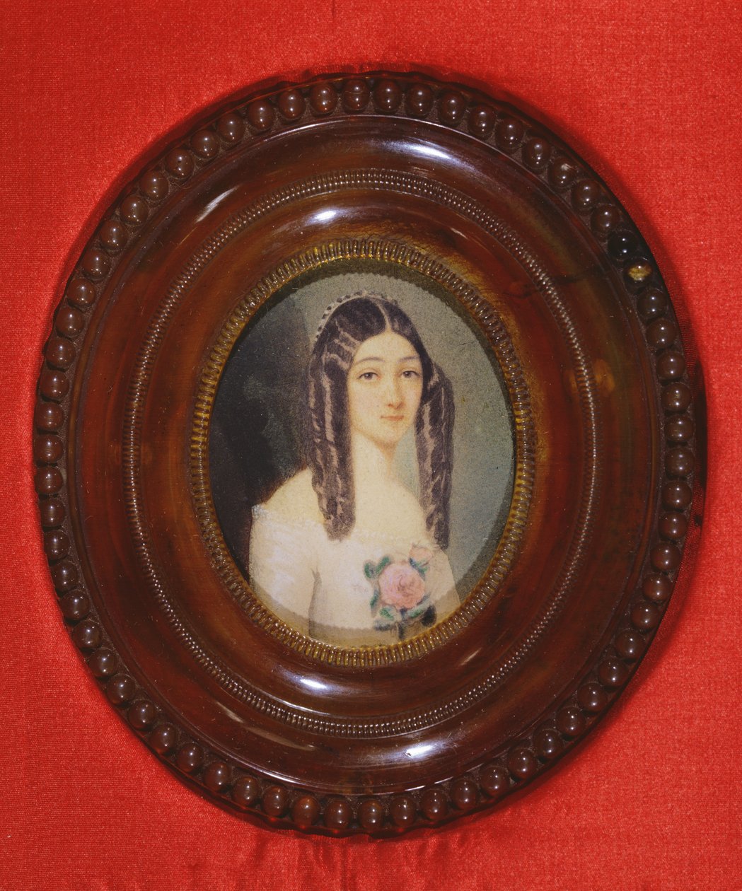 Portrait of Marie Duplessis (1824-1847) also known as La Dame aux Camelias, 1847 by French School
