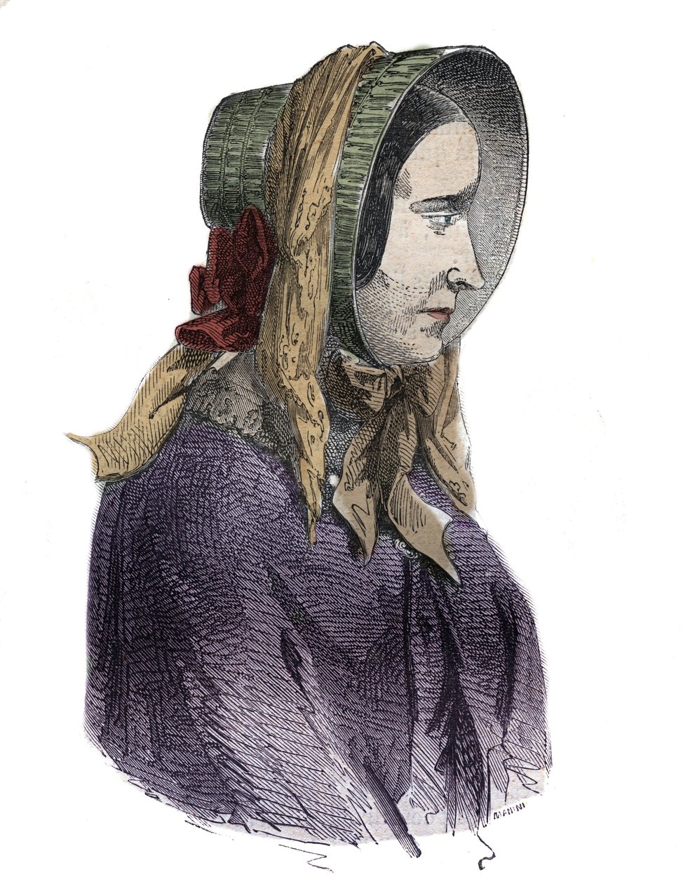 Portrait of Marie Fortunee Capelle, Marie Lafarge (Madame) (1816-1852) French criminal - Engraving in 