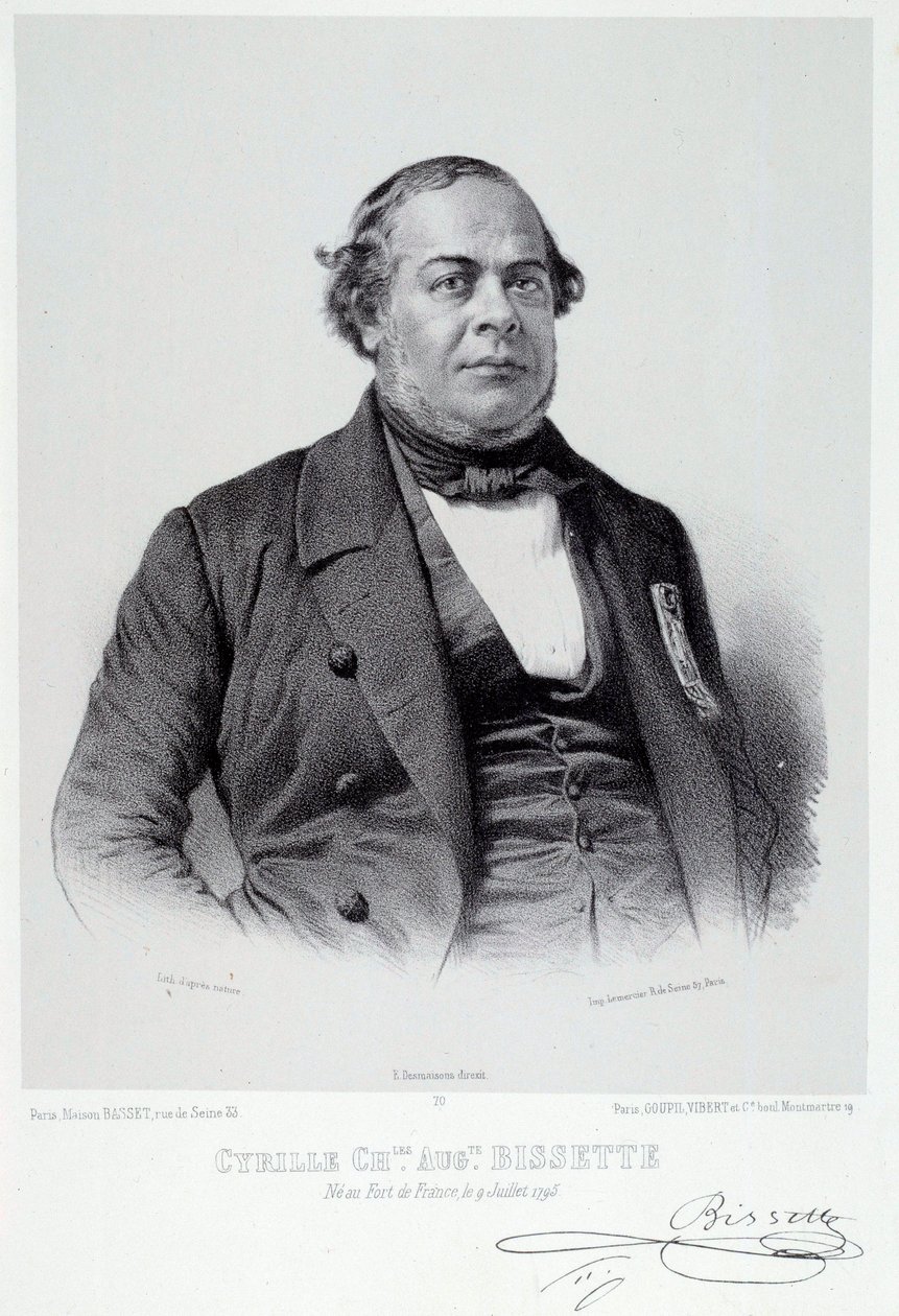 Portrait of Martinican politician Cyrille Charles Auguste Bissette (1795-1858), a great supporter of the abolition of slavery in France by French School