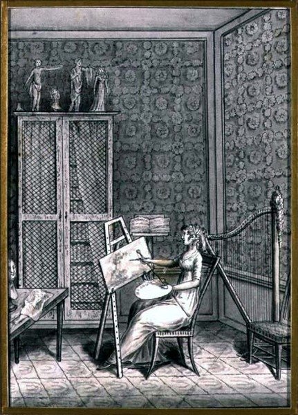 Portrait of Mme. Marie-Anne-Marguerite Gerard in her Studio, c.1790 by French School