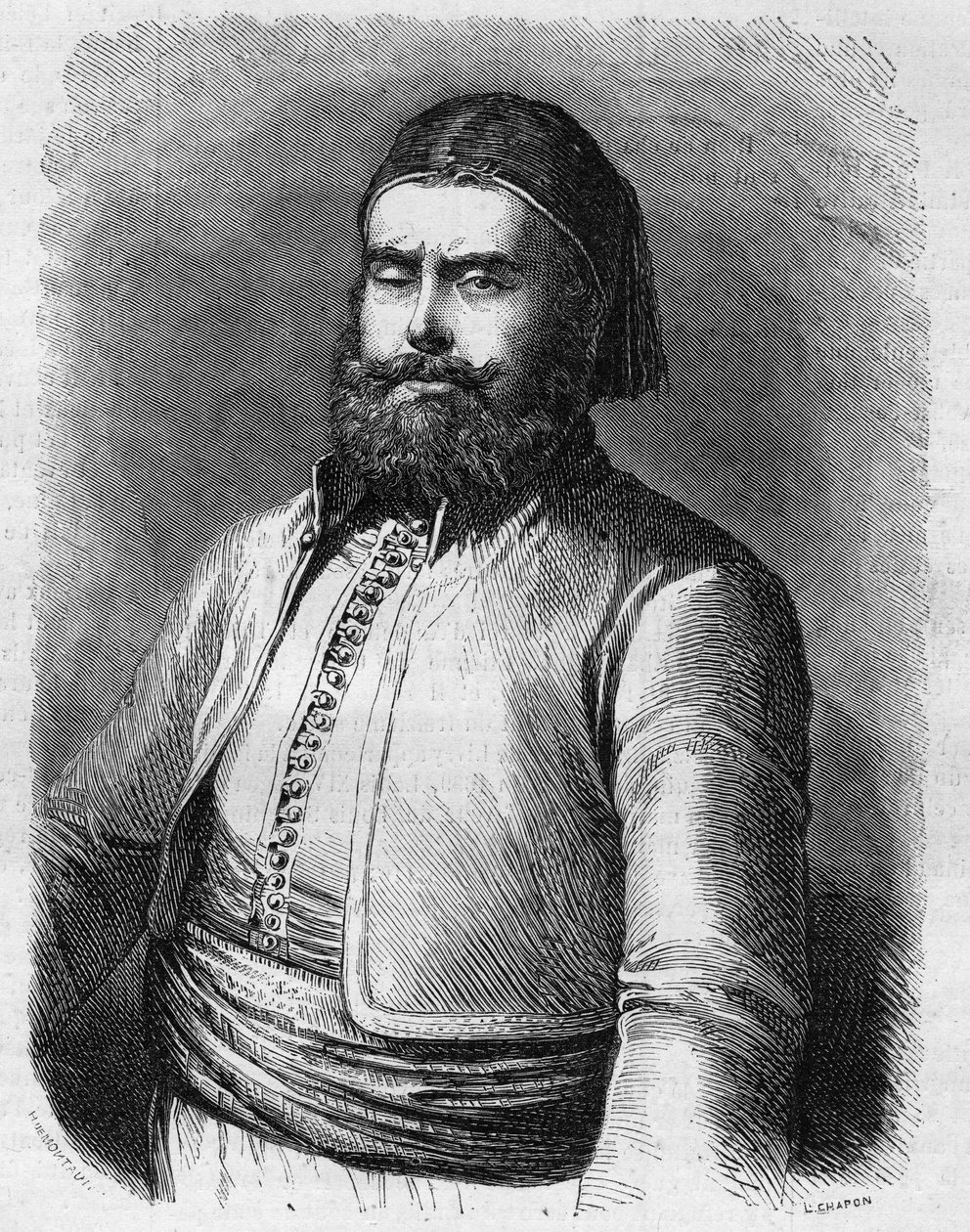 Portrait of Mohammed Said (1822-1863), Vice King (Pasha) of Egypt under the Ottoman Empire. Engraving in “Le Monde Illustré” n°303 of January 31 by French School