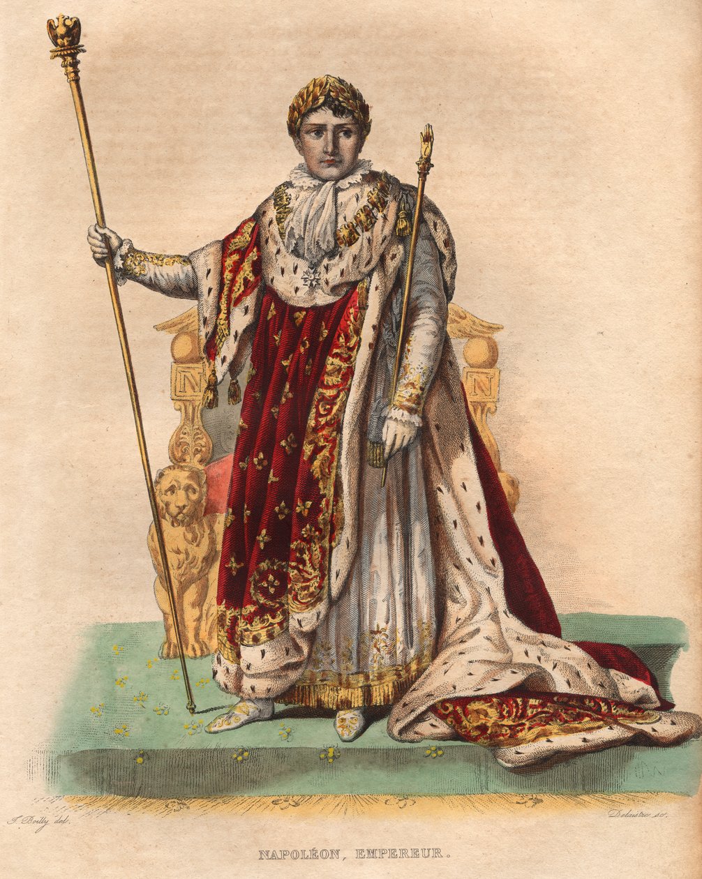 Portrait of Napoleon I (Napoleon Bonaparte) (1769-1821), Emperor of the French, in imperial vestments by French School